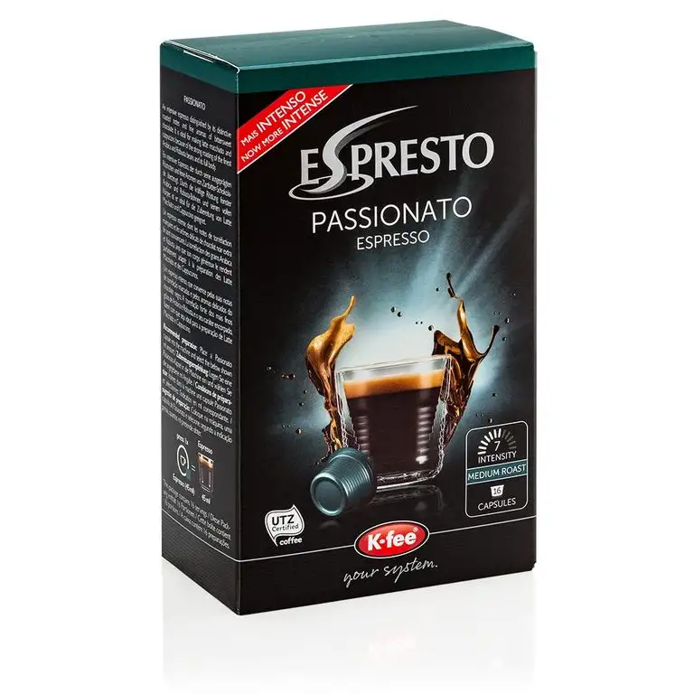 ESPRESTO Passionato Espresso Kaffeekapseln Stärke 7, K-fee System, 6er Pack (6x124 g)