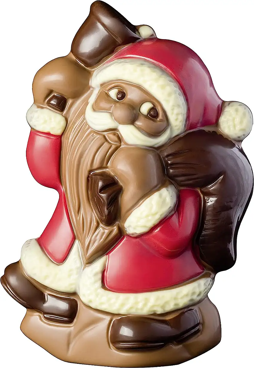 Confiserie Weibler Schokolade Weihnachten | Xmas Geschenk für Frauen Männer und Kinder | Weihnachtsmann mit Glocke, 40g