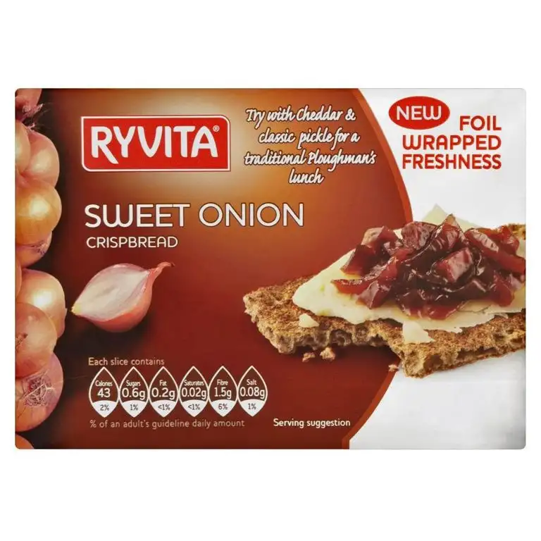 Ryvita Sweet Onion Crispbread 200g - Knäckebrot mit Zwiebelgeschmack