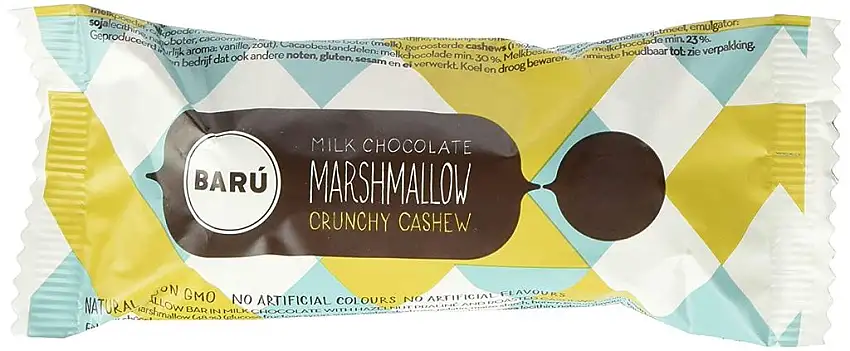 Barú Milk Chocolate Marshmallow Bar Crunchy Cashew Crispy, 6er Pack (6 x 30 g)
