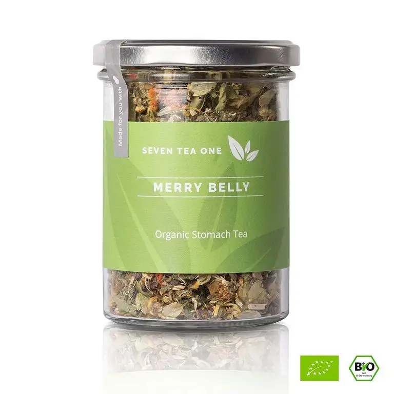 Merry Belly Magen-Tee - Entspannungstee mit Melisse, Kamille und Fenchel - Entgiftung, Entschlackung und Reinigung - Wohlfühl-Tee - BIO-zertifiziert - 70g