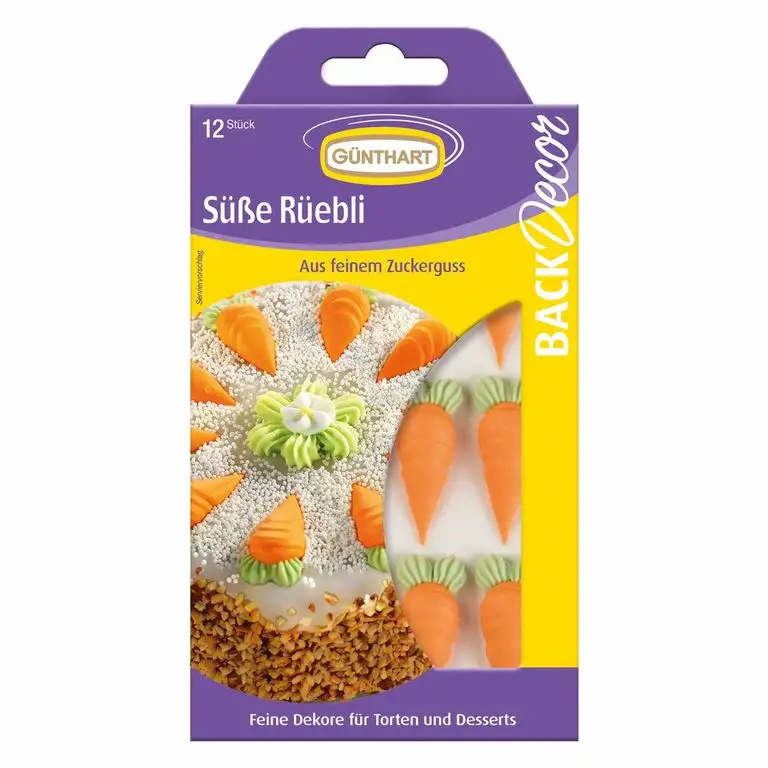 12 Günthart BackDecor Rüebli | Karotten aus Zucker