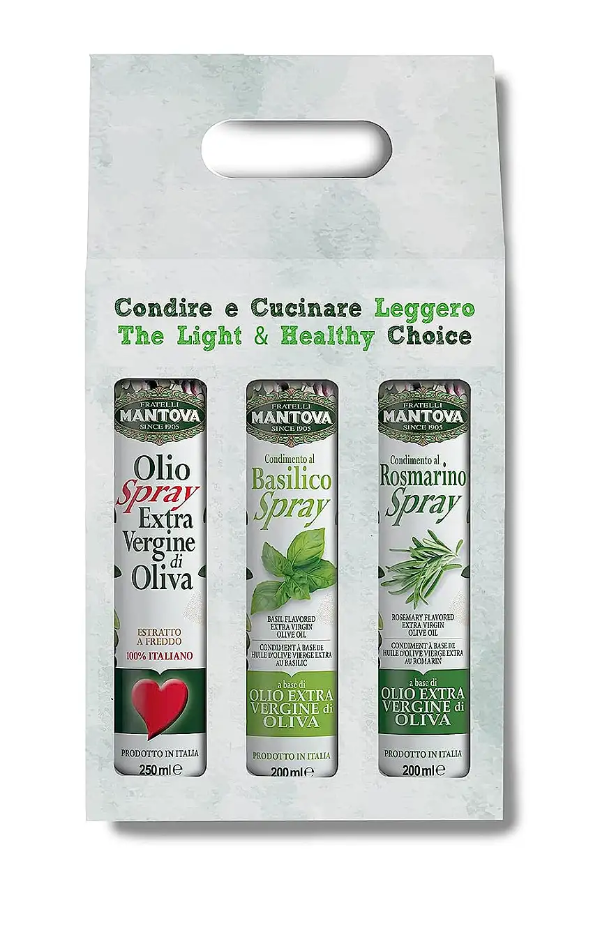 SPRAYLEGGERO BBQ SET: Natives Olivenöl Extra und Aromatisiert mit Basilikum und Rosmarin