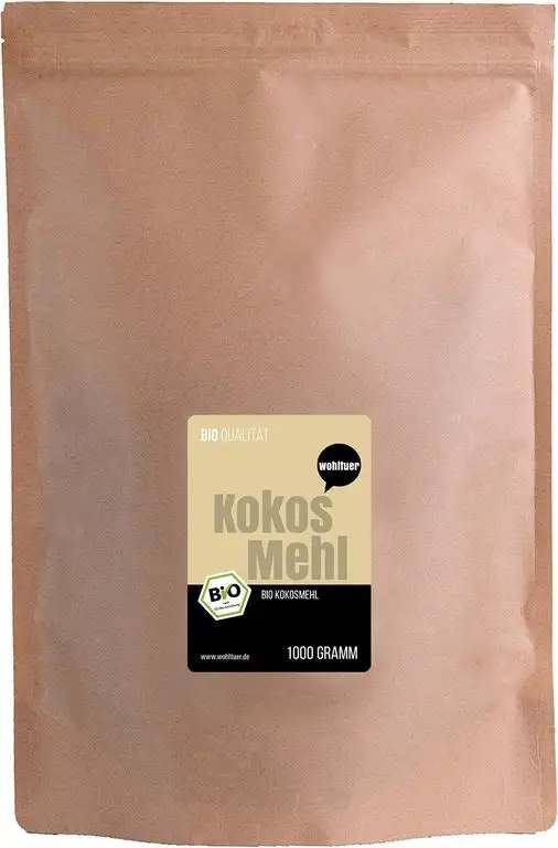 Wohltuer Bio Kokosmehl |Bio Kokos Mehl | Glutenfrei, nährstoffreich & vegan | vielseitiges Lebensmittel in geprüfter Bio-Qualität (1000g)