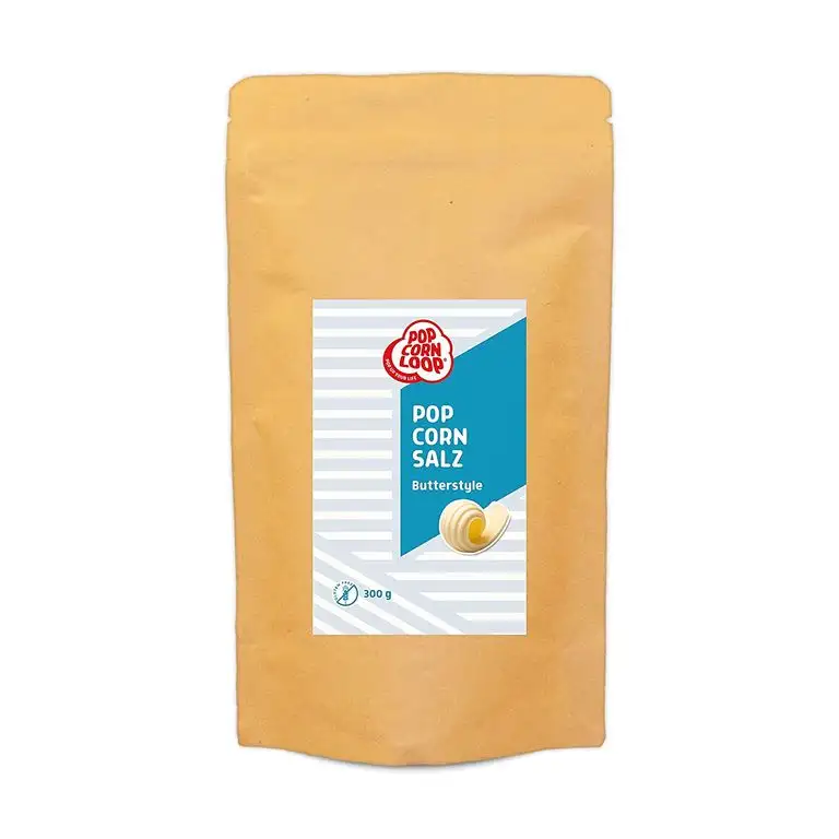 Popcornsalz Butterstyle 300g Salz mit Butter Aroma Popcorn Mais Gewürz zum Verfeinern und Kochen Backen