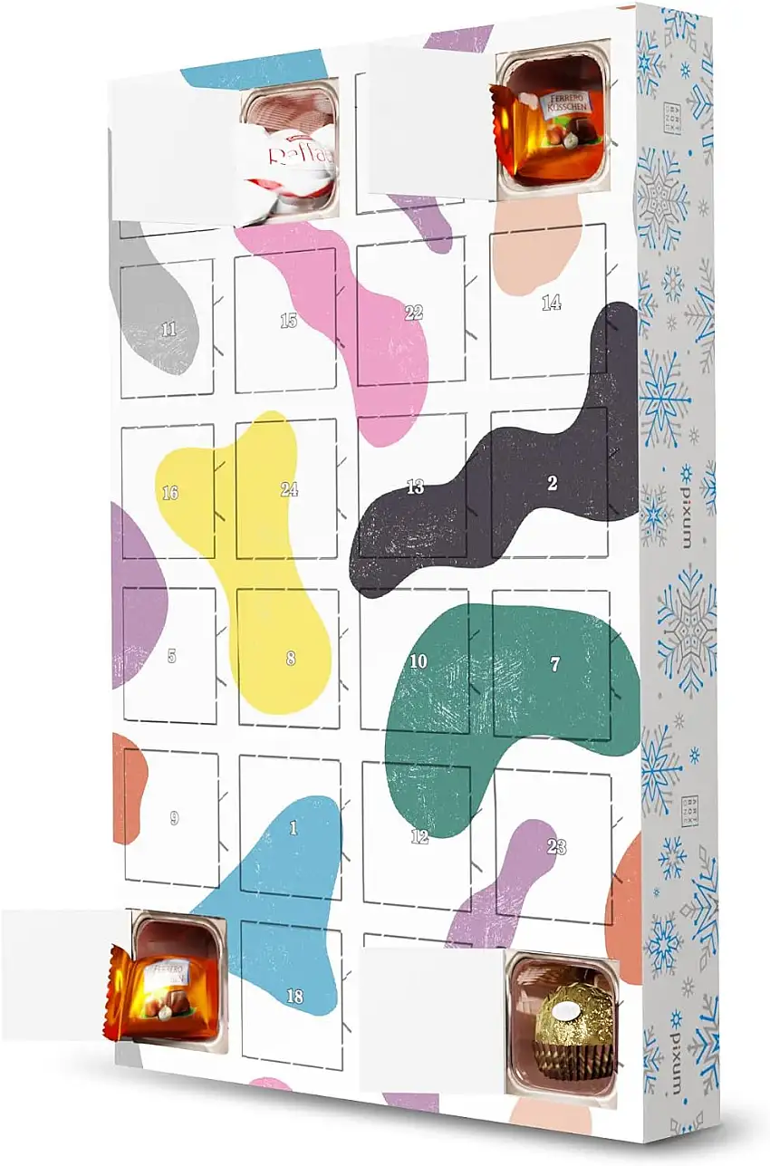 artboxONE Adventskalender mit Pralinen von Ferrero Abstract Organic Memphis Shapes Adventskalender Abstrakt