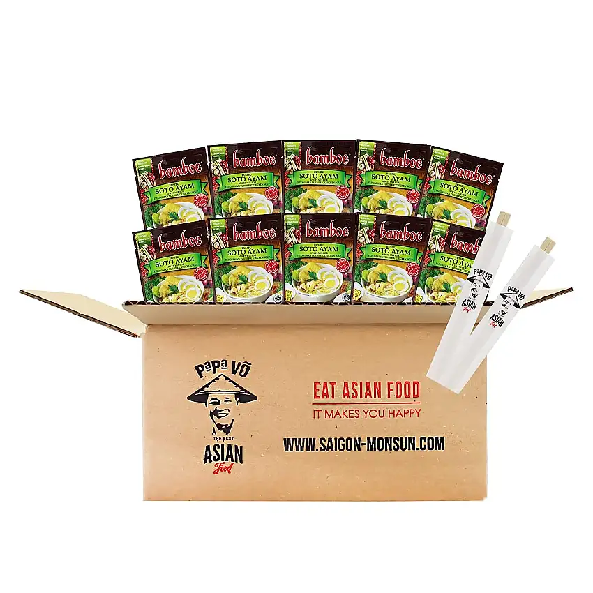 10er Pack (10x40g) Bamboe Soto Ayam Gewürzpaste für gelbe Hühnersuppe (Papa Vo®)