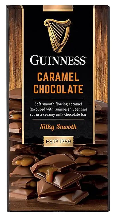 Guinness Luxury Milk Chocolade Caramel Bar with a Guinness Flavoured Center