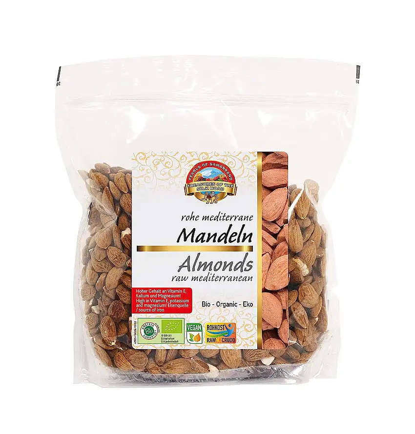 Pearls BIO Mandeln 1kg - Sizilianische BIO Mandelkerne in Rohkost-Qualität