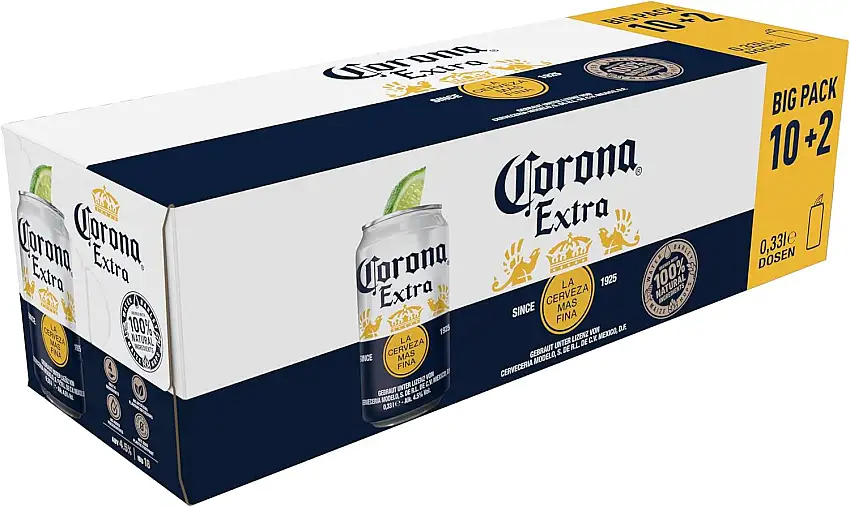 Corona Extra Premium Lager Dosenbier, EINWEG, Internationales Lager Bier (10+2 X 0.33 l)