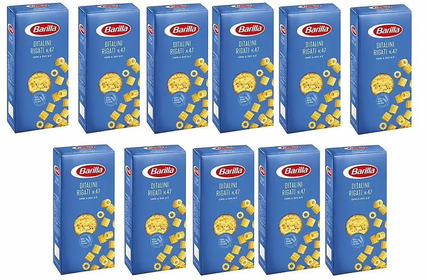 Barilla Ditalini Rigati No 47 Teigwaren aus Hartweizengrieß 11 x 500g = 5500g