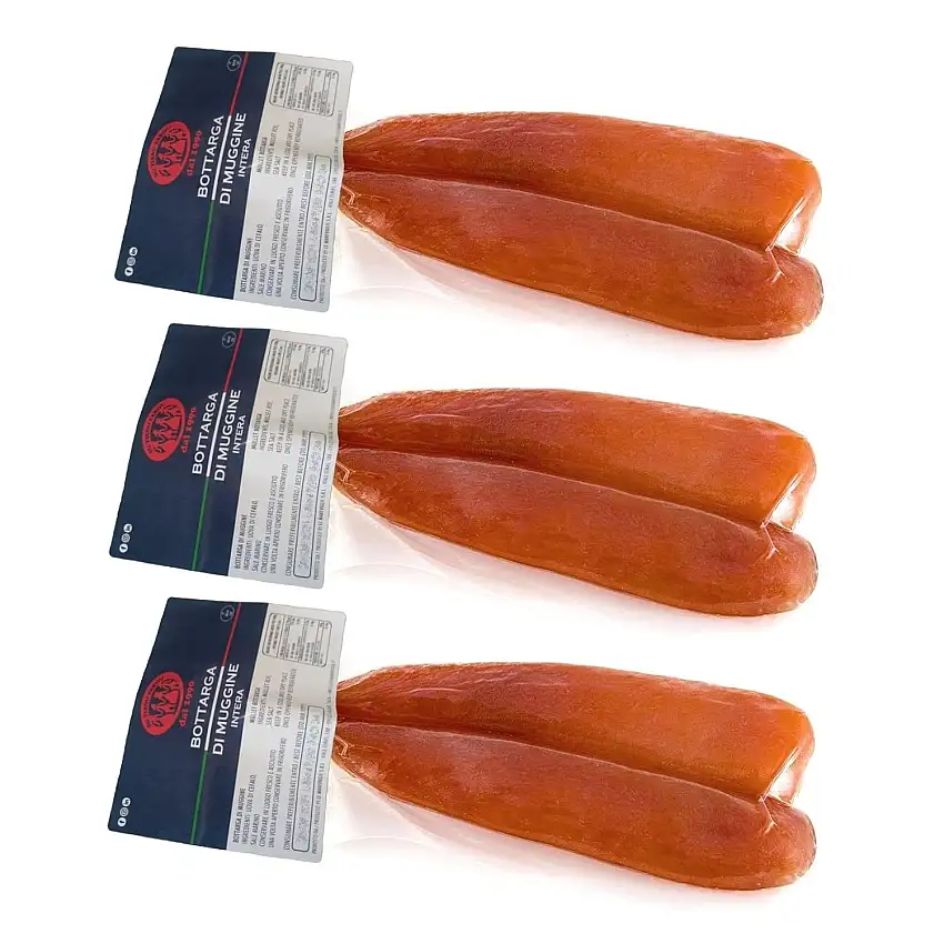 Meeräsche Bottarga Su Tianu Sardu 170g GARANTIERT - 3 Packungen mit 40/70g - Handgefertigt in Sardinien, Italien - Kaviar des Mittelmeers - Sardische Handwerksproduktion als Kosher zertifiziert