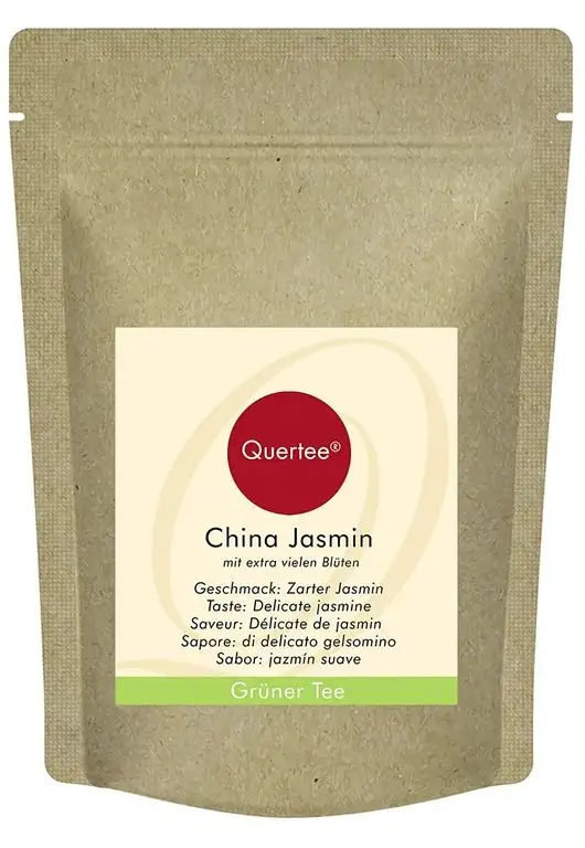 Grüner Tee - China Jasmin Tee mit extra vielen Blüten mit zartem Jasmin Geschmack - 250 g von Quertee
