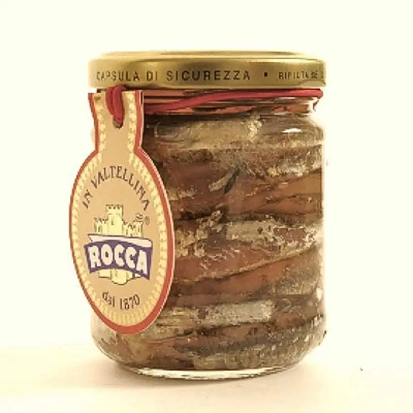Sardellen ganz mit Salz 212 ml. - Rocca
