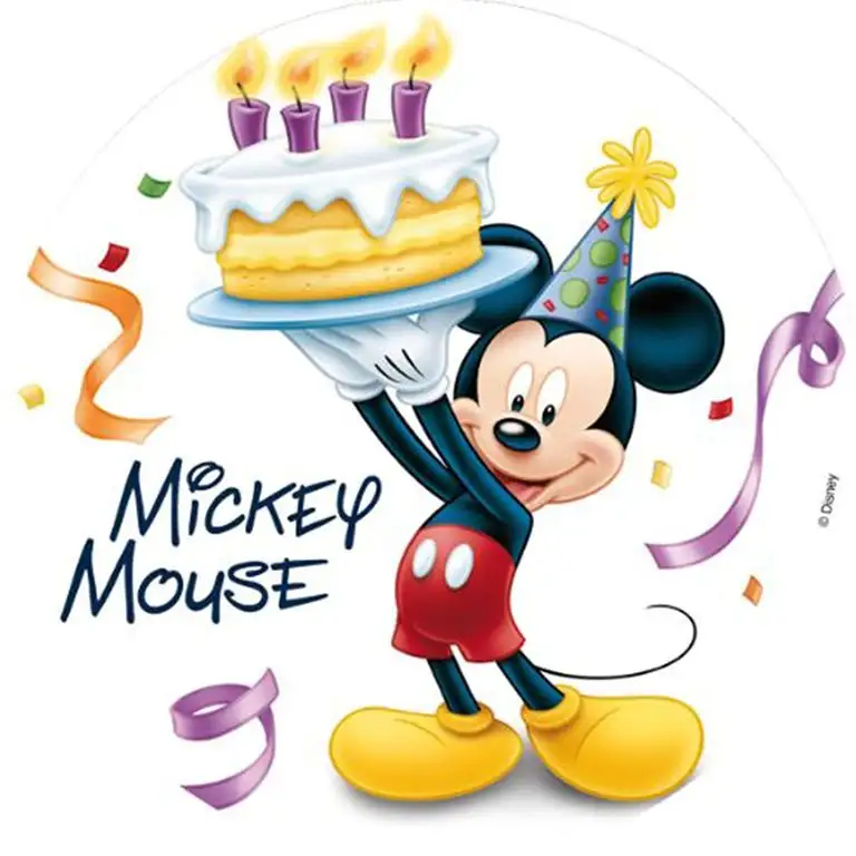 DECOCINO essbarer Zucker-Tortenaufleger DISNEY Mickey Mouse | Disney-Klassiker – Mickey Mouse-Kuchendeko – Maus-Tortendeko | Kindergeburtstag & Geburtstagsdeko