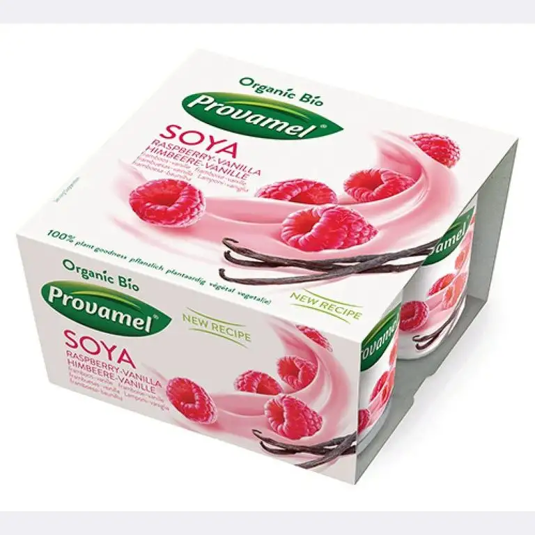 Provamel Bio Soya Himbeere-Vanille 4 x 125 gr Portionsbecher 2,2% 500 gr (4er Pack)