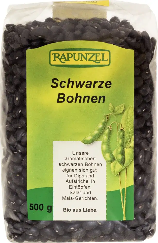 Rapunzel Bohnen, schwarz, 2er Pack (2 x 500 g) - Bio