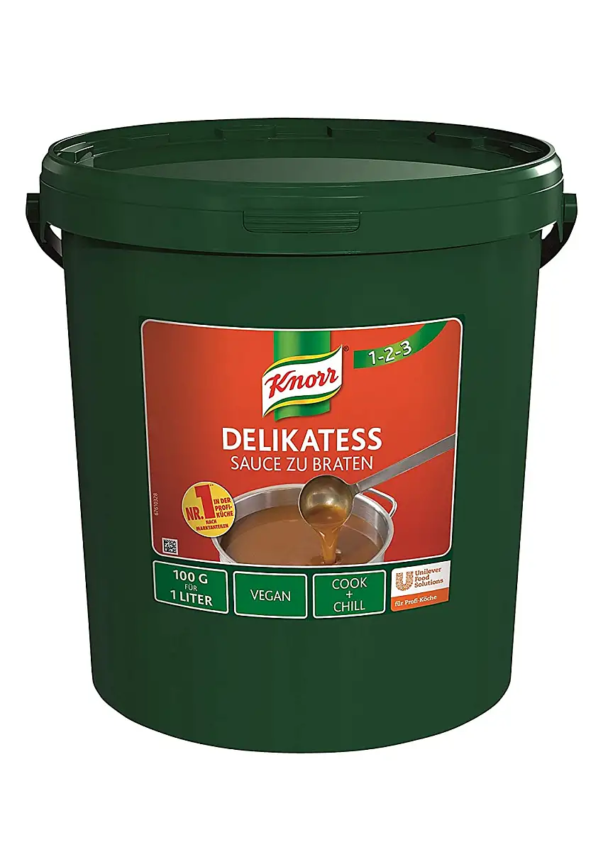Knorr Delikatess Sauce zu Braten (Gravy) (ideal pur als Bratensoße, Soßenbinder und zum Verfeinern von Bratensaucen), 1er Pack (1 x 10 kg)