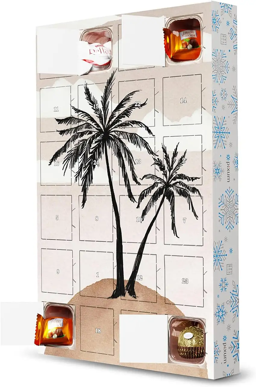 artboxONE Adventskalender mit Pralinen von Ferrero Abstract Palms Adventskalender Natur