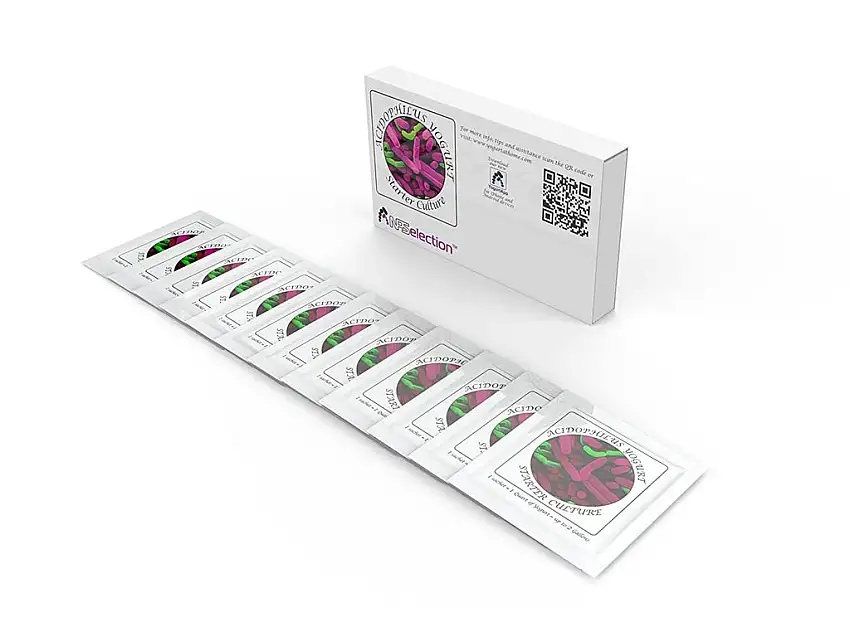 Joghurtferment für Acidophilus-Joghurt – 12 Beutel gefriergetrockneter Starterkulturen (12 Beutel)