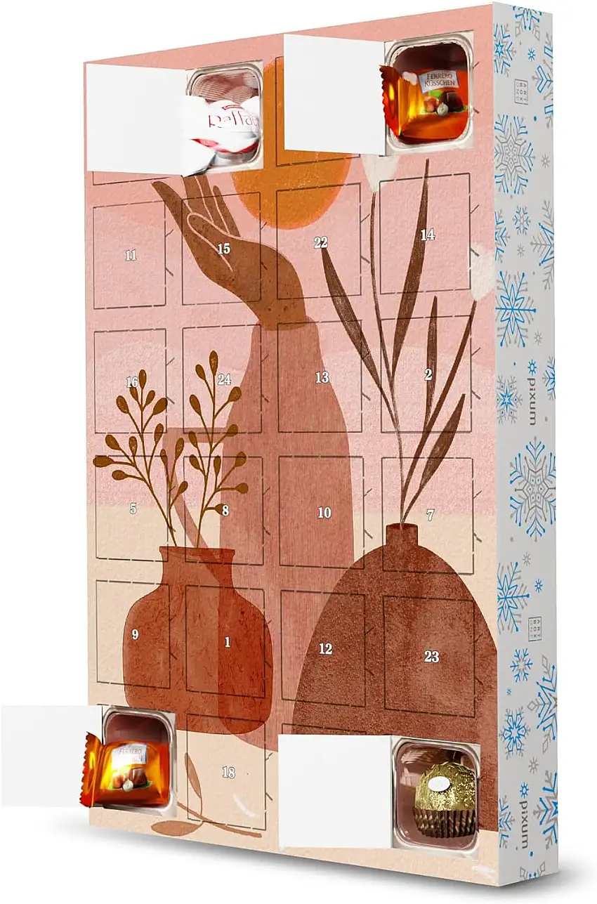 artboxONE Adventskalender mit Pralinen von Ferrero Abstraktes Blumenbouquet Adventskalender Floral