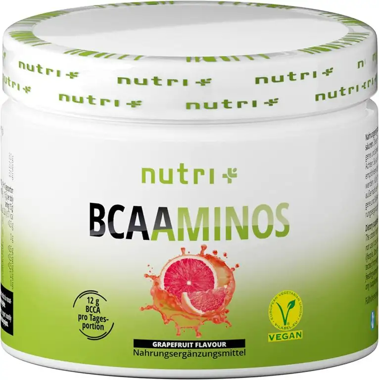 BCAA PULVER Grapefruit - Aminosäuren Complex hochdosiert - BCAAminos Instant Powder vegan - Aminosäure-Pulver - 2:1:1 L-Leucin L-Isoleucin L-Valin 300g - Aminosäurekomplex