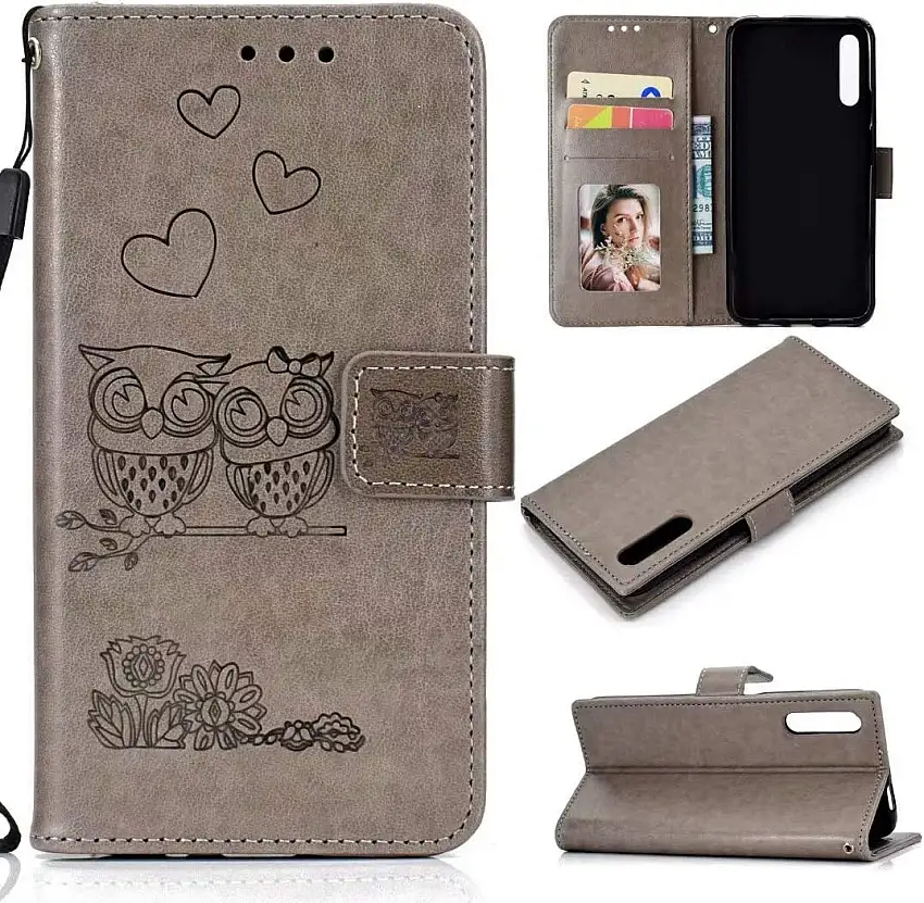 Nadoli Flip Handyhülle für Xiaomi Redmi 9A,Schutzhülle Pu Leder Geprägt Blumen Eule Magnetverschluss Wallet Brieftasche Lederhülle mit Standfunktion für Xiaomi Redmi 9A