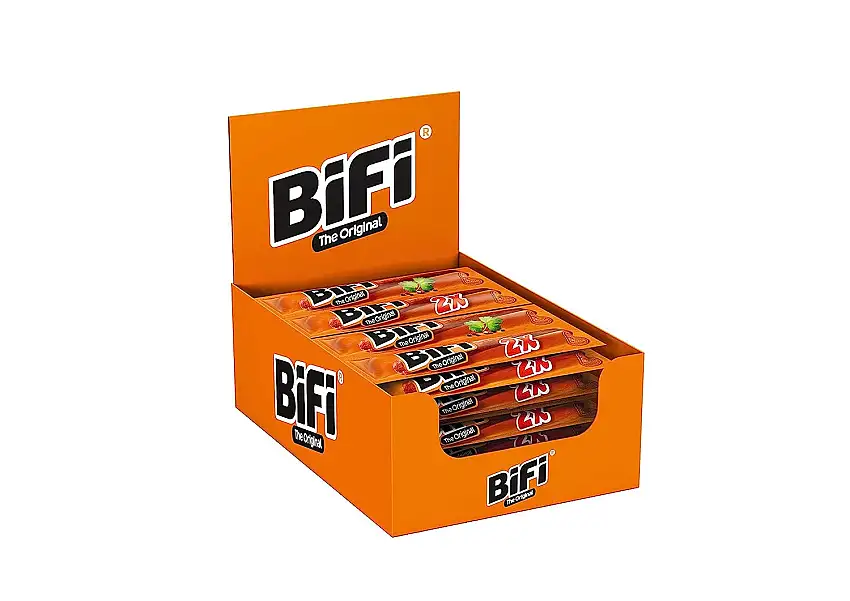 BiFi Original – Twinpack, 18er Pack (18 x 2 x 18.5 g) – herzhafter Salami Fleischsnack – geräucherte Mini Wurst als Snack To Go