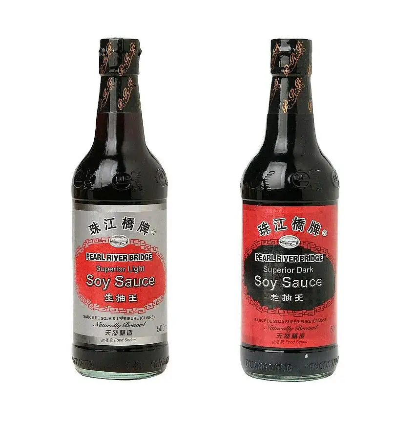 Pamai Pai® Doppelpack: 2 x 500ml Sojasauce Hell + Dunkel Mix Soja Soße Sojasoße Set