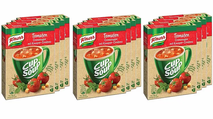 Knorr Cup a Soup Tomatencreme mit Knusper-Croutons Instant Suppe (12 x 3 Tassen)
