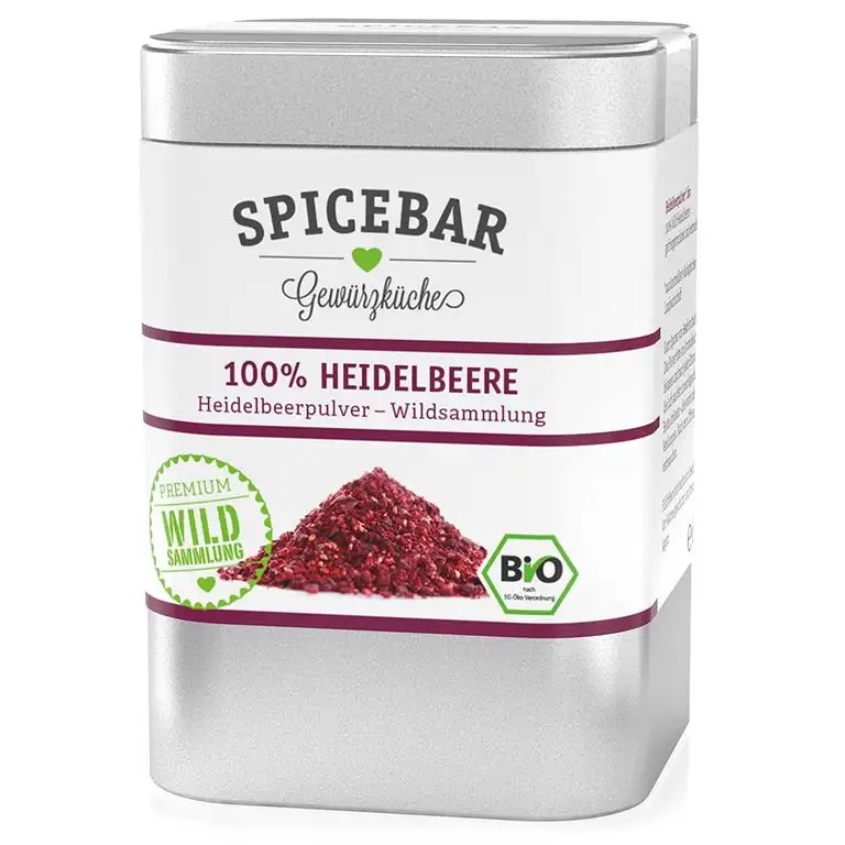 Heidelbeerpulver, Fruchtpulver gefriergetrocknet aus 100% Heidelbeere / Blaubeere (1 x 50g)