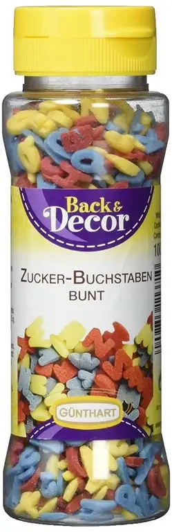 Günthart Streudekor Zucker Buchstaben, 100 g