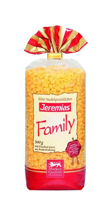 Jeremias Suppen-Muscheln, Family Frischei-Nudeln, 4er Pack (4 x 500 g Beutel)