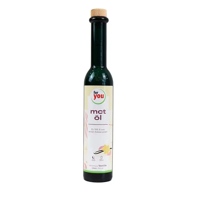 for you MCT-Öl Vanille - 100% Kokosöl für Smoothies Eiweiß-Shakes Bulletproof-Coffee I Energielieferant für Körper & Gehirn I 250 ml MCT Öl mit 70% Caprylsäure C8 und 30% Caprinsäure C10