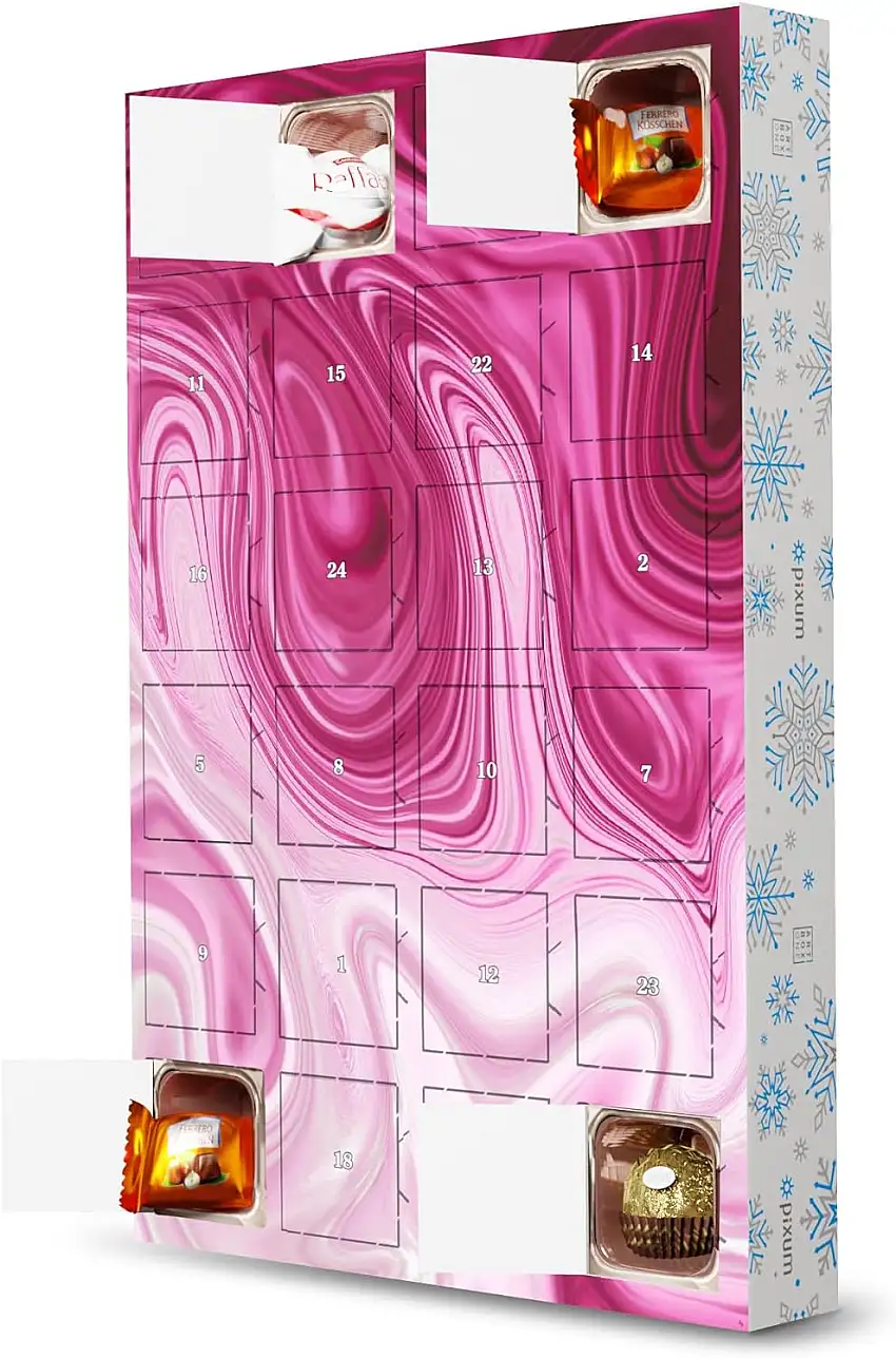 artboxONE Adventskalender mit Pralinen von Ferrero Abstract Pink Marble Adventskalender Natur