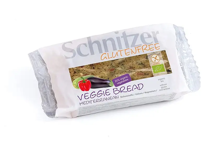 Schnitzer GLUTENFREE Schnitzer Schnittbrot Veggie Bread Mediterranean mit Gemüse glutenfrei, 6er Pack (6 x 125 g)