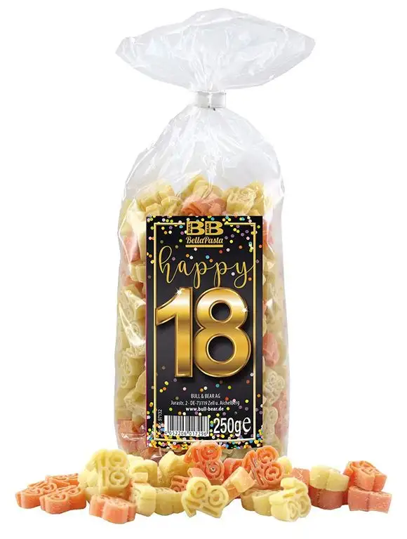 Geburtstags- Nudeln "Pasta "Happy 18"