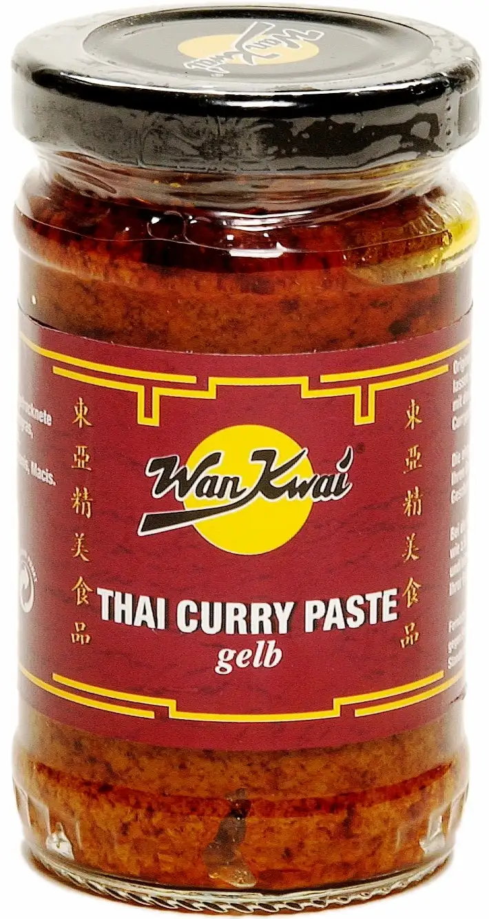 Wan Kwai Thai Curry Paste, gelb, 3er Pack (3 x 110 g Glas)