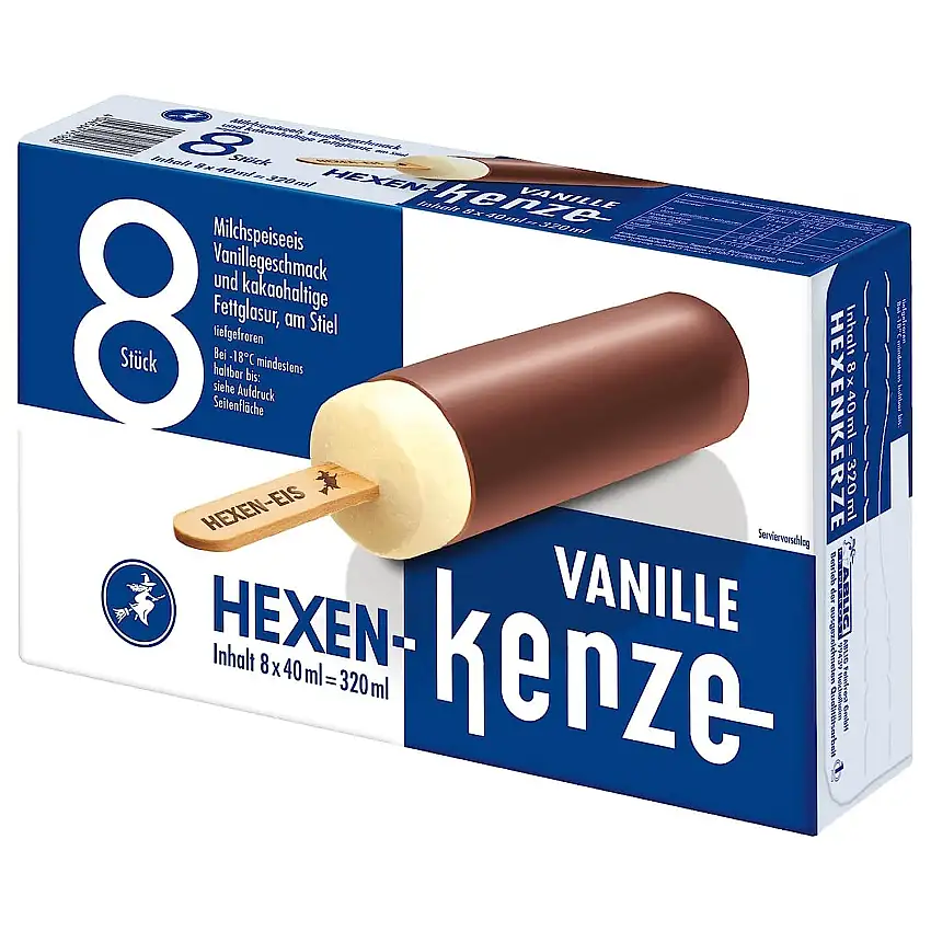 Hexen-Kerze Vanille, 8 Stück, 320 ml (Tiefgefroren)