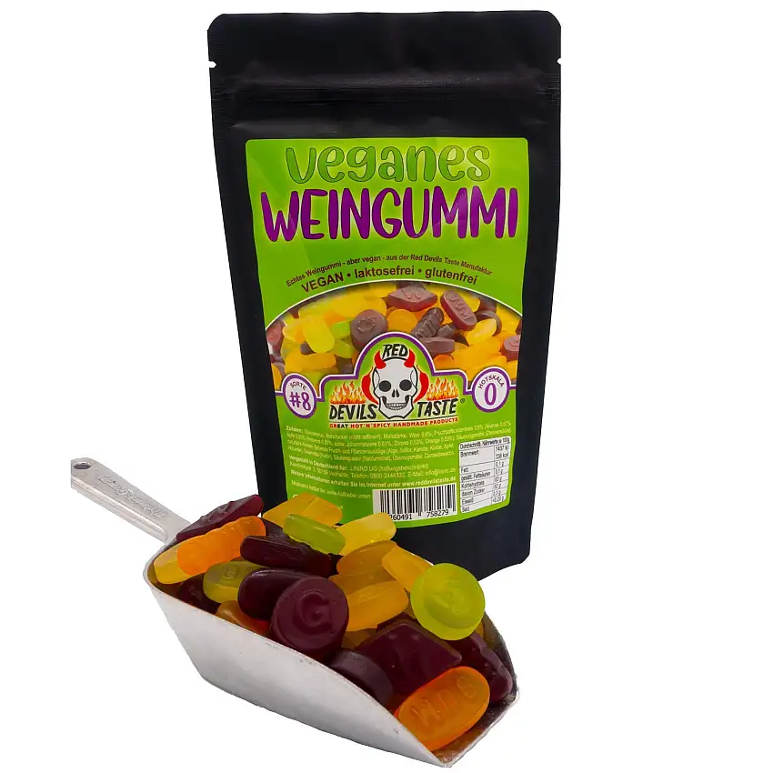Veganes Weingummi - sehr leckeres veganes Weingummi - 200g im ZIP Beutel