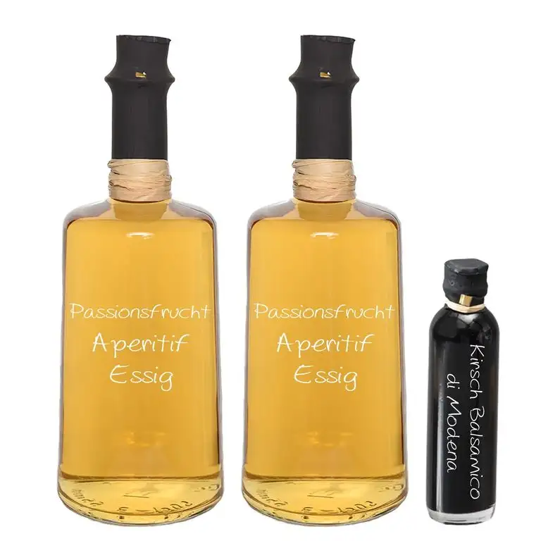 Wajos Passionsfrucht Aperitif Essig 2 x 250 ml + Oliv & Co. Kirsch Balsamico di Modena 40 ml gratis dazu