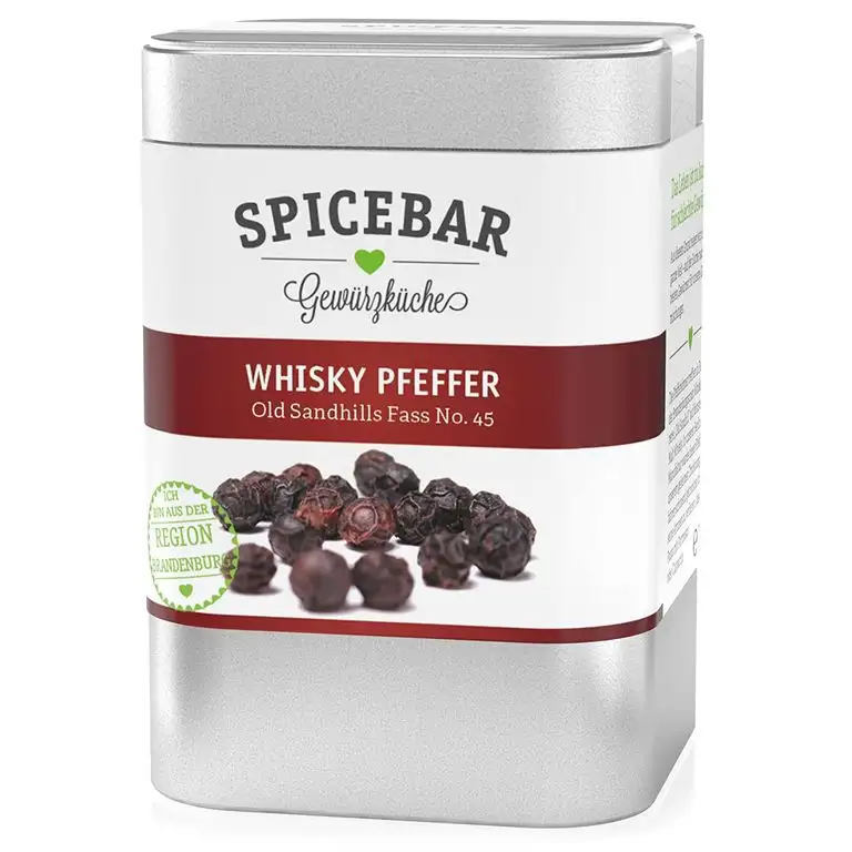 Spicebar Whisky Pfeffer, trocken, Malabar-Pfeffer eingelegt in Single Malt Whisky (1 x 70g)