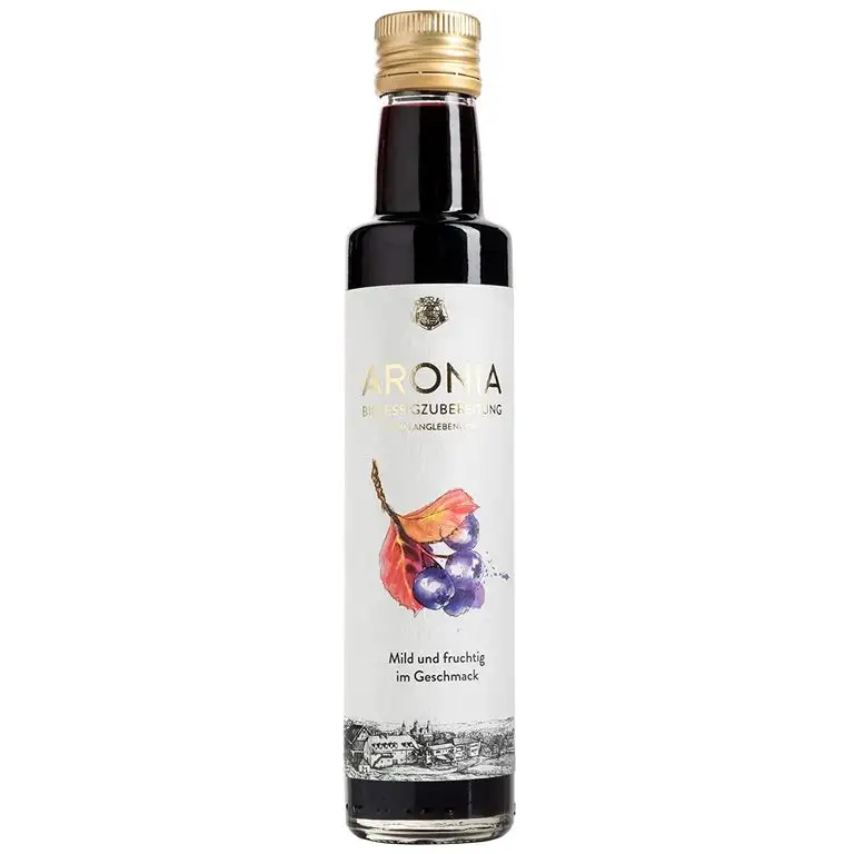 Edle BIO-Aronia Essigzubereitung "Vom Langlebenhof", 250ml, mild und fruchtig