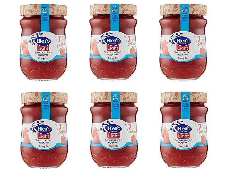 6x Hero Light Fragole Konfitüre Leichte Brotaufstriche Erdbeeren Italien 280 g