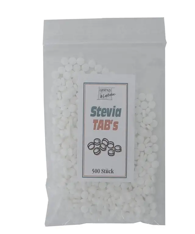 Gesund&Leben Steevia Tabs (weiß, Nachfüllbeutel) 500 Stück, 1er Pack (1 x 31 ml)