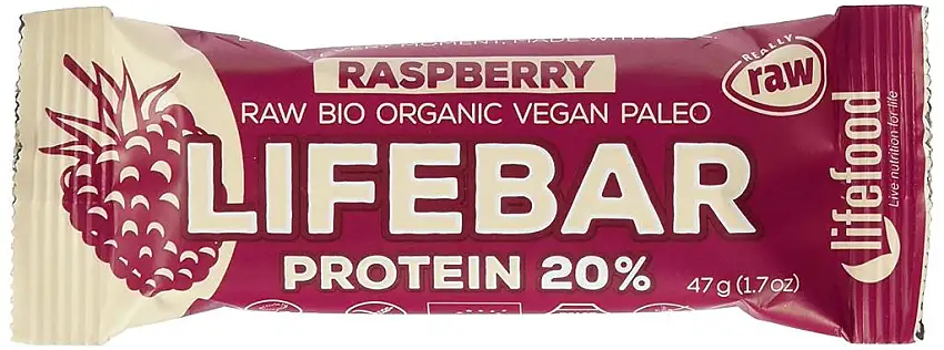 lifefood Lifebar Protein - Himbeere - Riegel, 47 g