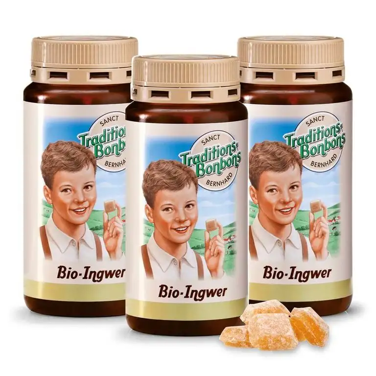 Sanct Bernhard Traditions-Bonbons Bio Ingwer 3 x 170 g