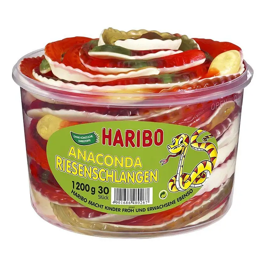 HARIBO Anaconda Riesenschlangen, 2er Pack (2 x 1.2 kg)