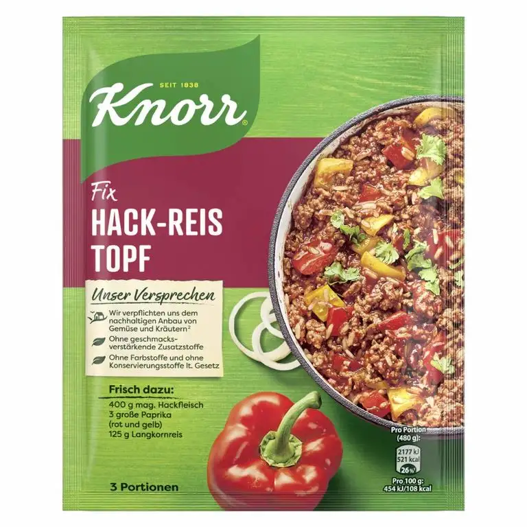Knorr Fix Hack-Reis Topf 3 Portionen