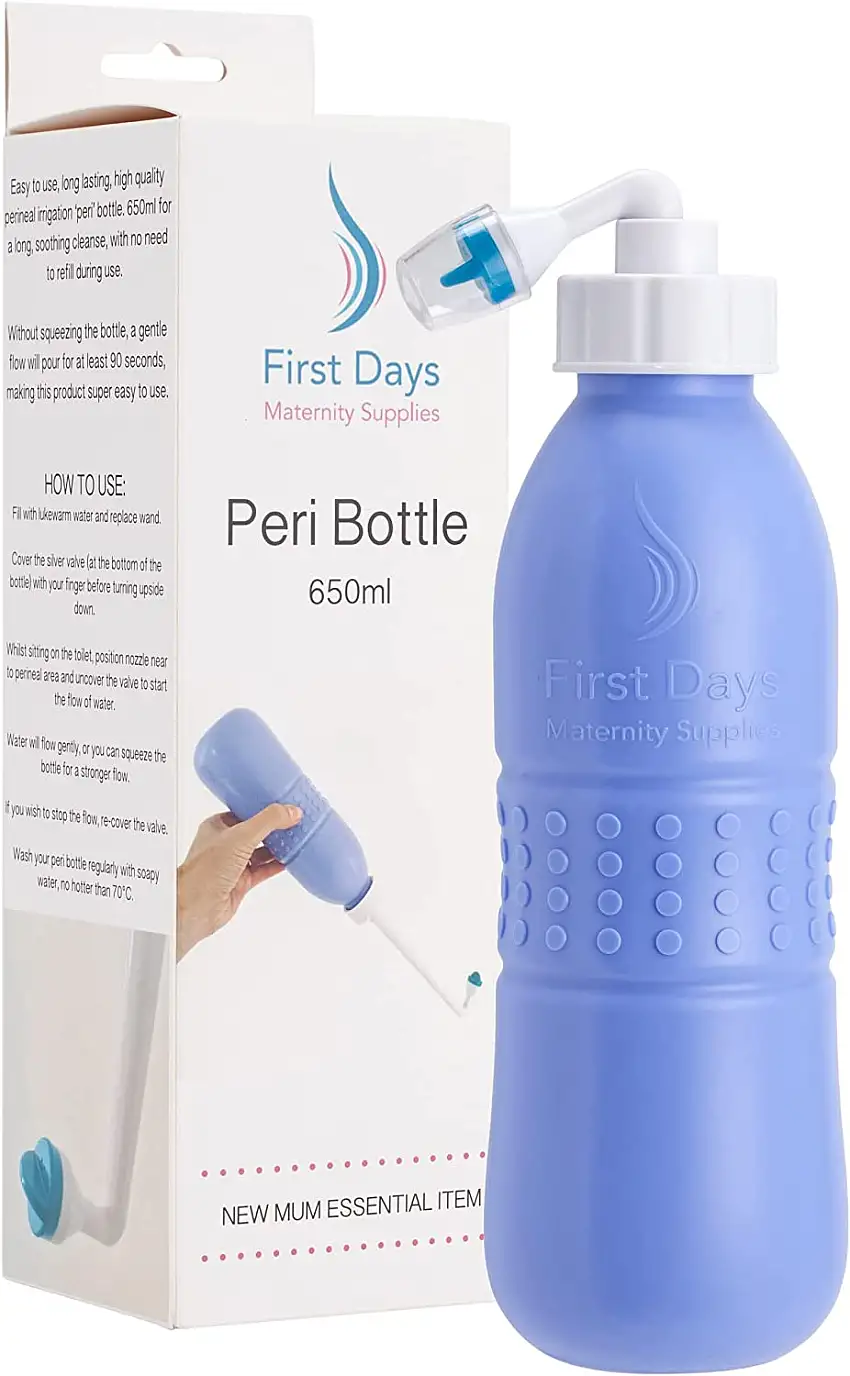 First Days Maternity Peri-Flasche, großes Fassungsvermögen, für die Krankenhaus-Tasche, unverzichtbar für die Pflege nach der Geburt, Blau, 650 ml